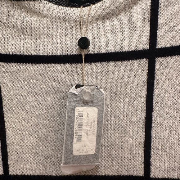 Brand New Rag & Bone Mallori Wool Grid-Print Tunic, Ivory size XS - Picture 4 of 5